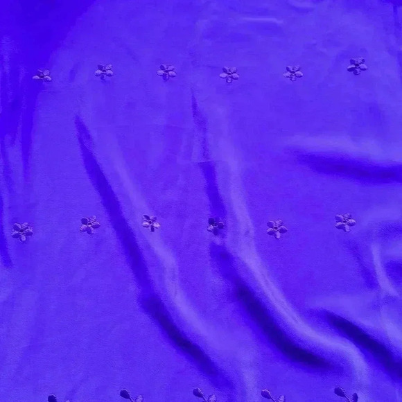 J.J. Greenwood | Vintage purple eyelet lace trim short sleeve  button up - Picture 11 of 12